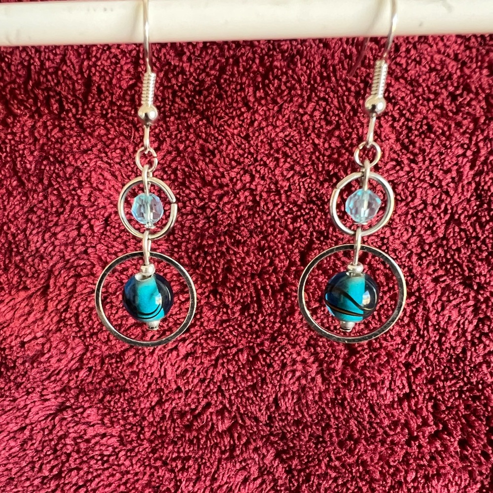 22012 Blue/black earrings